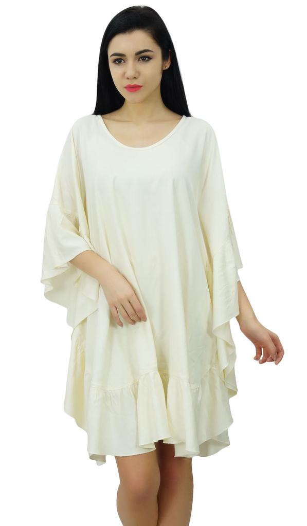 Bimba Женский короткий кафтан из искусственного шелка, кимоно с оборками на рукавах, платье-кафтан, накидка