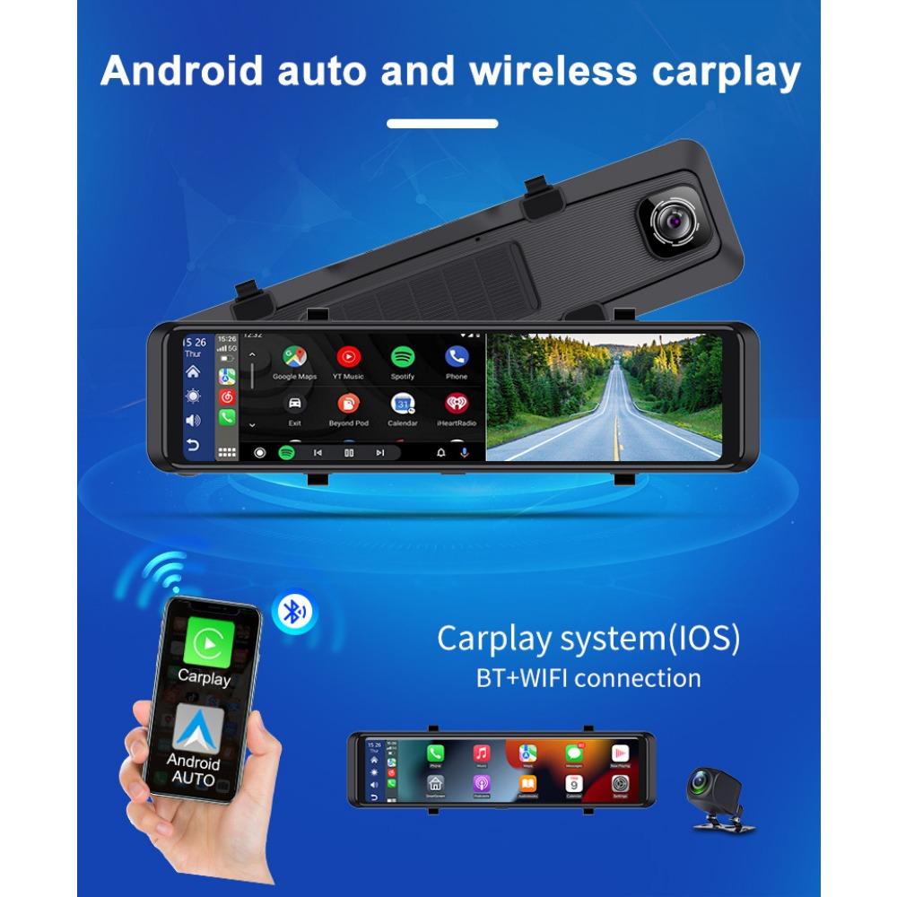 Зеркальная камера для автомобиля, сенсорный экран, видеорегистратор, зеркало заднего вида, видеорегистратор, передняя и задняя камера, зеркало DVR, черный ящик