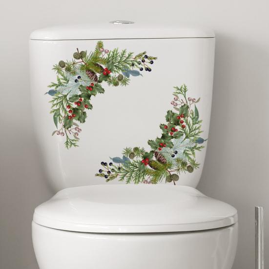 Christmas Snowman Toilet Sticker Fun Xmas Tree Removable Wall Sticker Novelty Home Decoration for Toilet