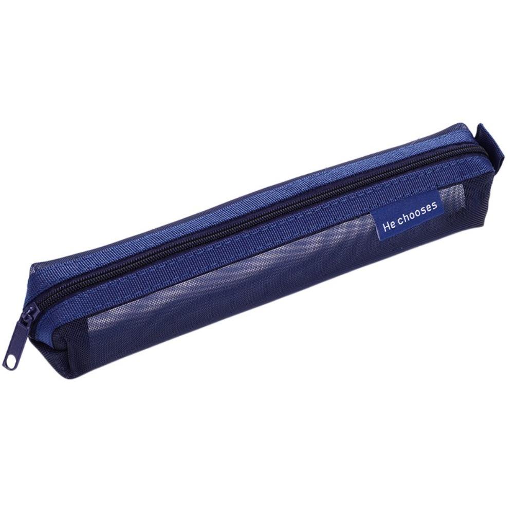 Nylon Mesh Gauze pen case Casual Stationery Storage Pouch Transparent Pen Case Girls