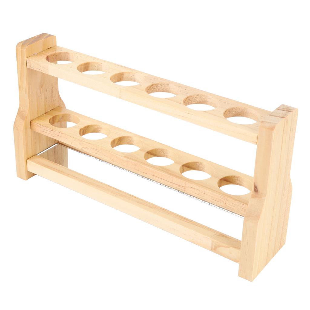 Wooden Test Tube Rack Storage 6 Round Hole Multifunctional Test Tube Stand Holder for Home Laborator