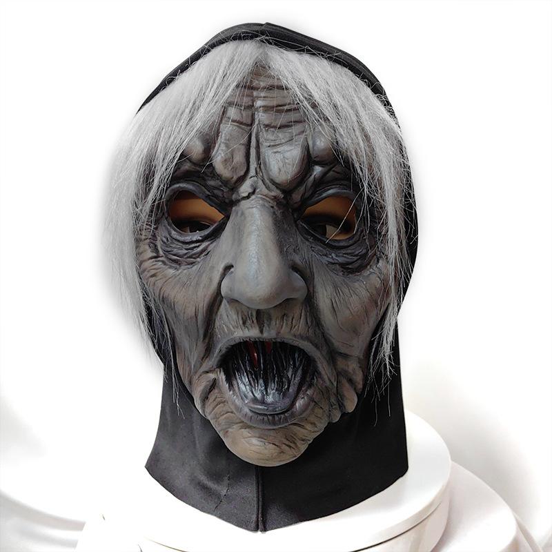 Horror Witch Mask Halloween Party Magic Curly Tongue Black Witch Mask Headgear Party Ball New Style