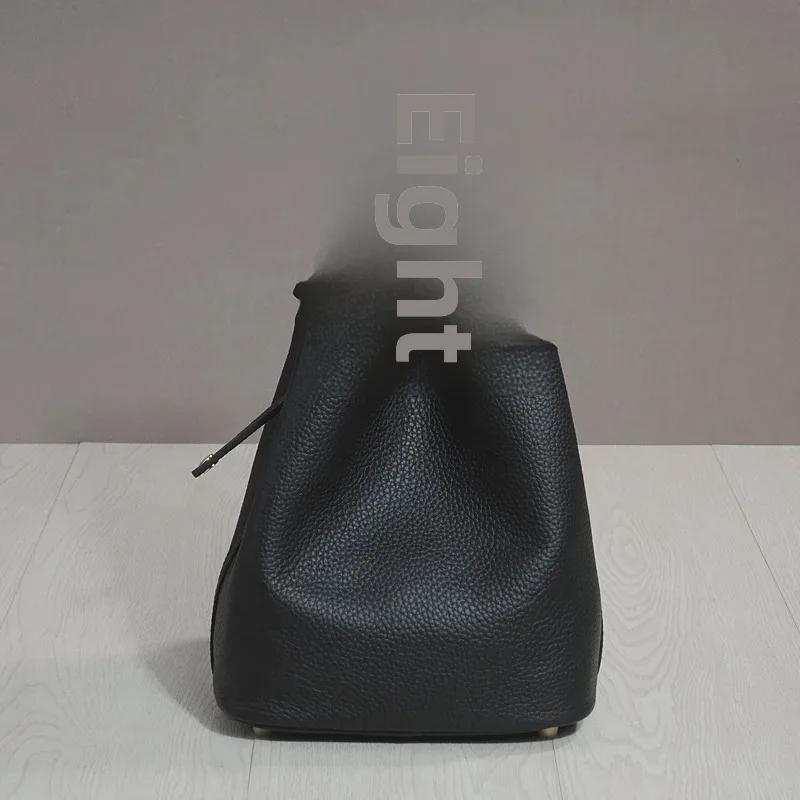 2025 Модная сумка-ведро из коровьей кожи для ланча и пикника