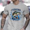 Unisex Crew Neck Bass Fishing Therapy Graphic Short Sleeve Cotton Tee Casual Summer Streetwear Loose Basic Daily Outdoor Wear Top