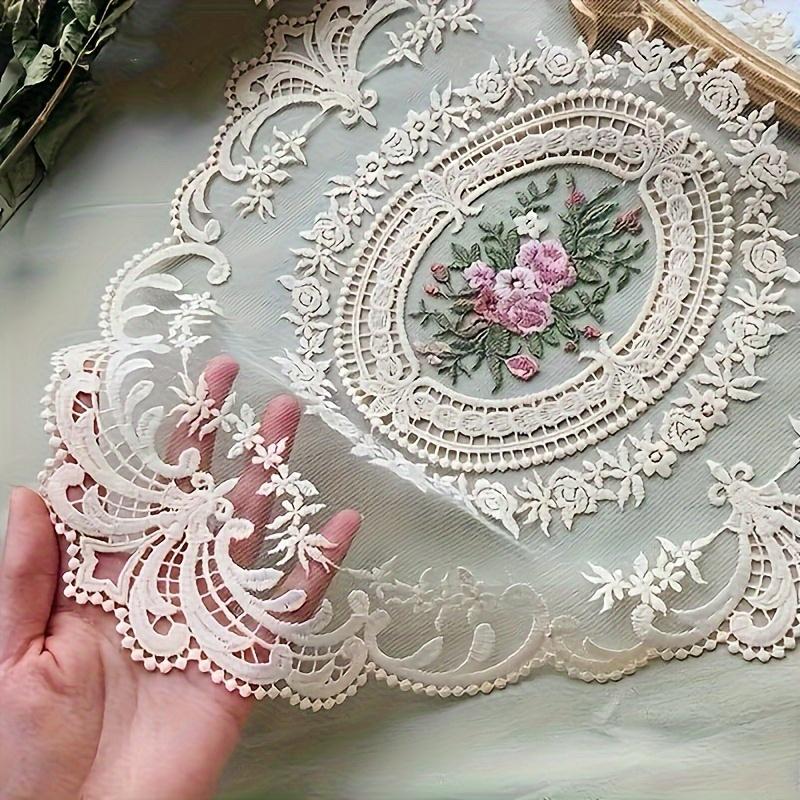 Винтажная французская кружевная салфетка для стола, элегантная ручная вышивка, подходит для украшения домашней столовой