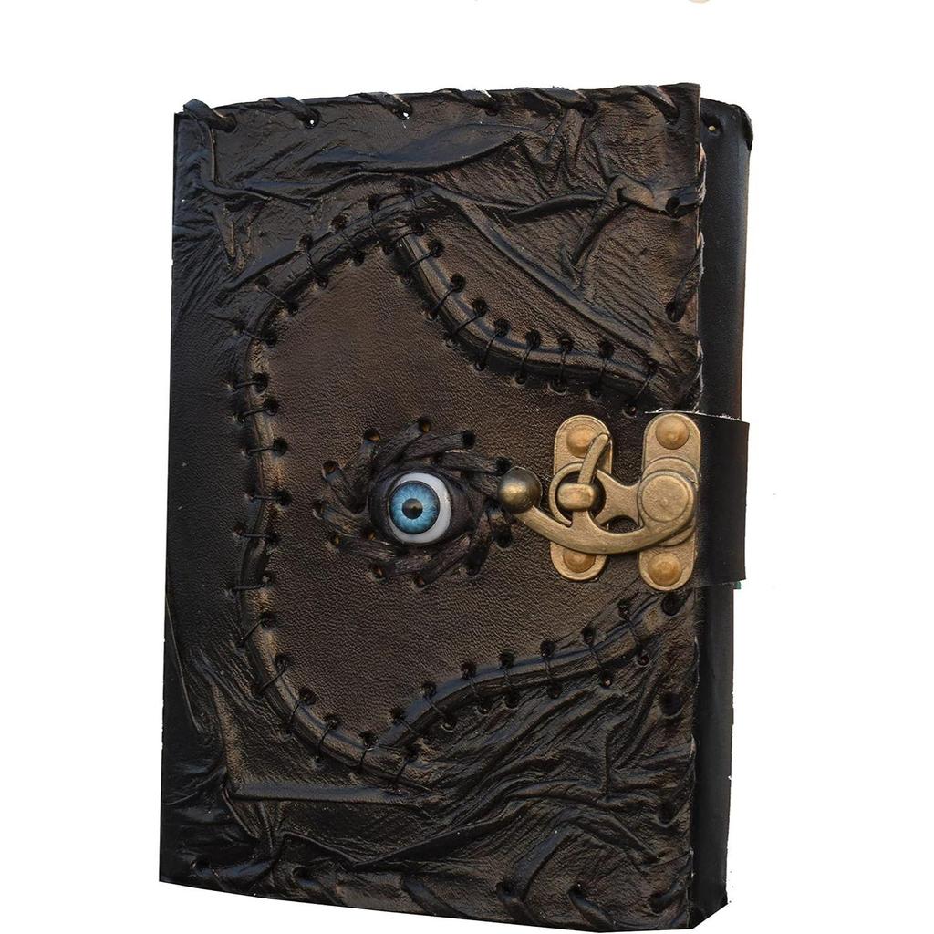 Hocus-pocus Vintage Leather Journal Grimoire Spell Book Third Eye Magic Wiccan