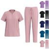 Women's Uniforms Quick-drying Fabric Zipper Collar With Pockets Short-sleeved Pants Solid Color Caregiver Workwear Suit
