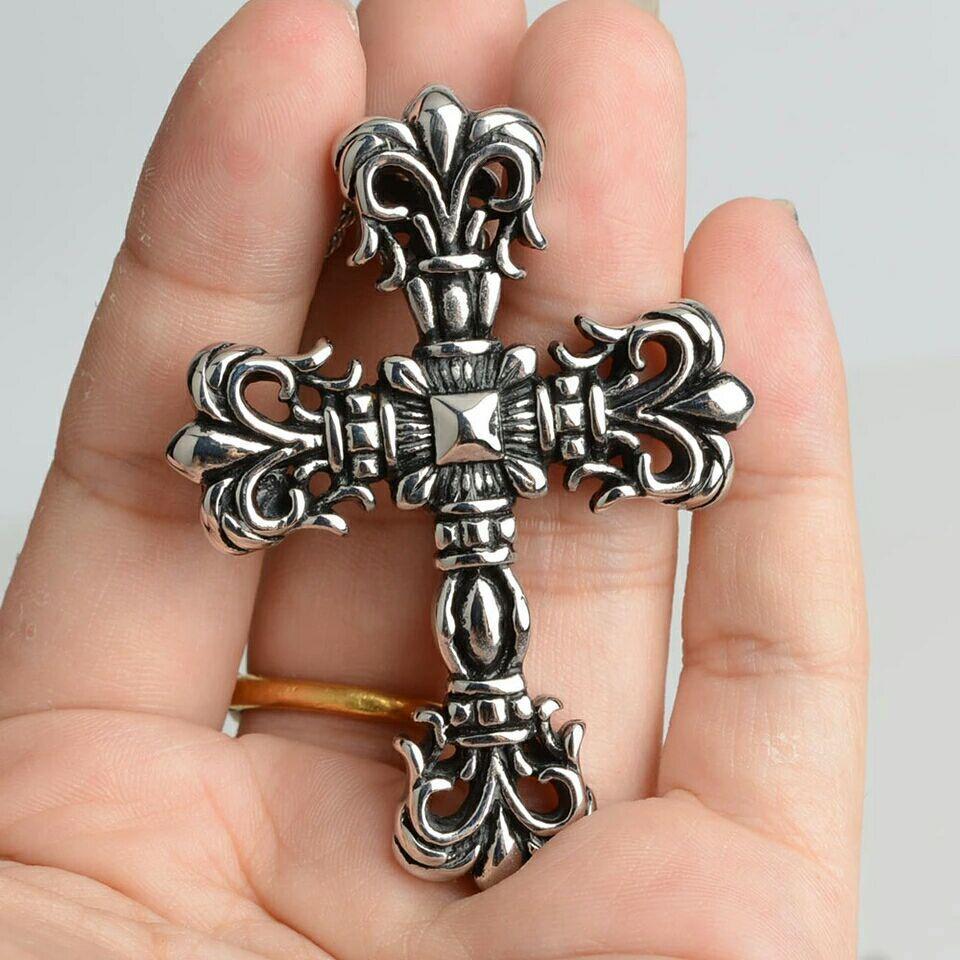 Ожерелье с крестом Панк Мужское ожерелье Властное Титановая сталь Титановая сталь Ювелирные изделия