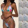 Женский сексуальный бандажный купальник с принтом, комплект из 2 предметов, купальный костюм, комплект бикини, разделенный купальник