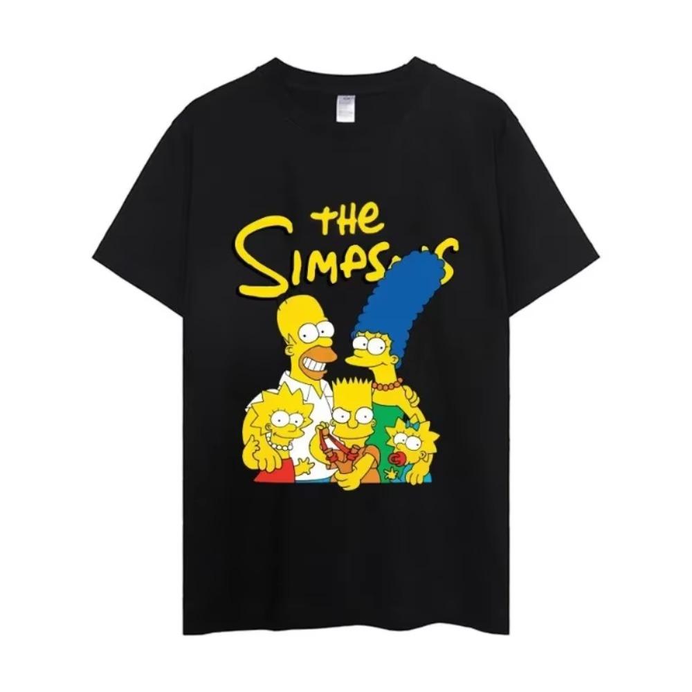 MINISO Футболка The Simpsons Мужская Парная Комбинация Одежды Короткий Рукав Воротник Мода Женская Хлопок