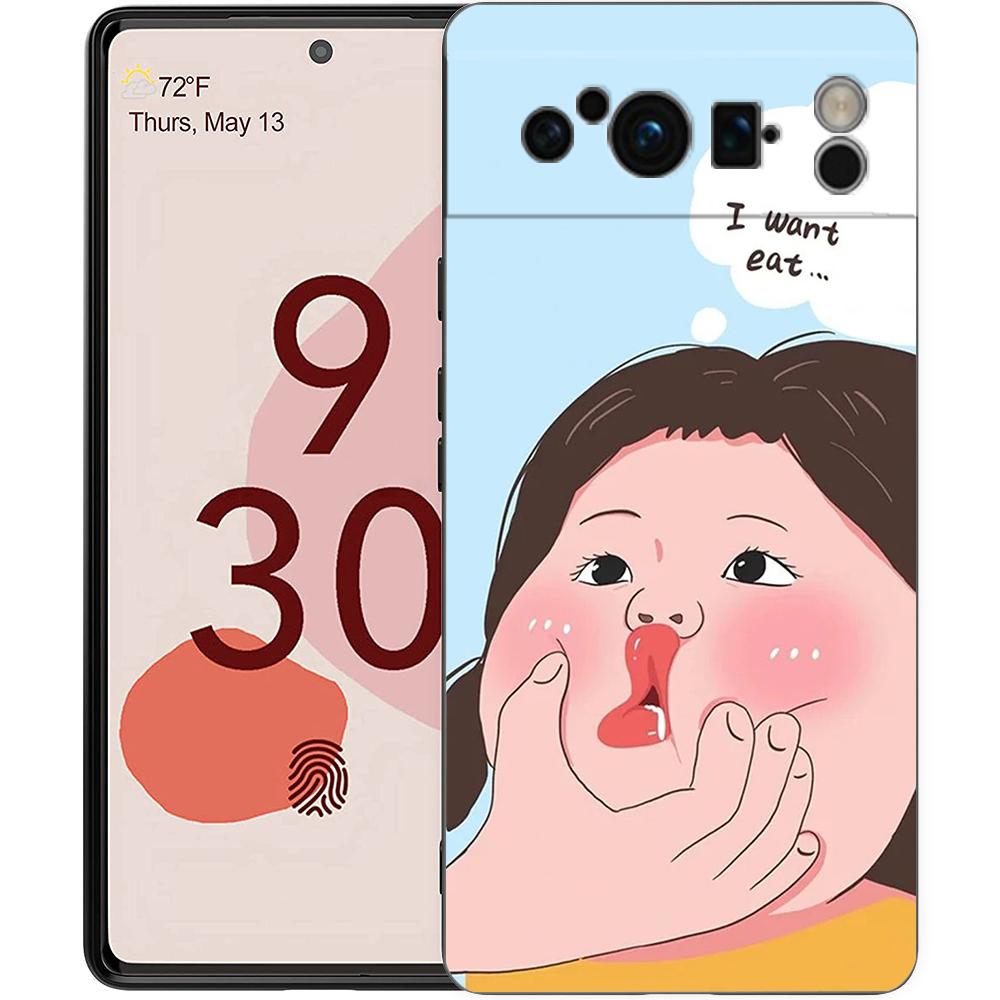 Чехол для телефона Google Pixel 6 7 8 9 Pro XL 8A 7A 6A Черный чехол Мягкий корпус Мультяшный Забавный Мальчик Девочка Пара