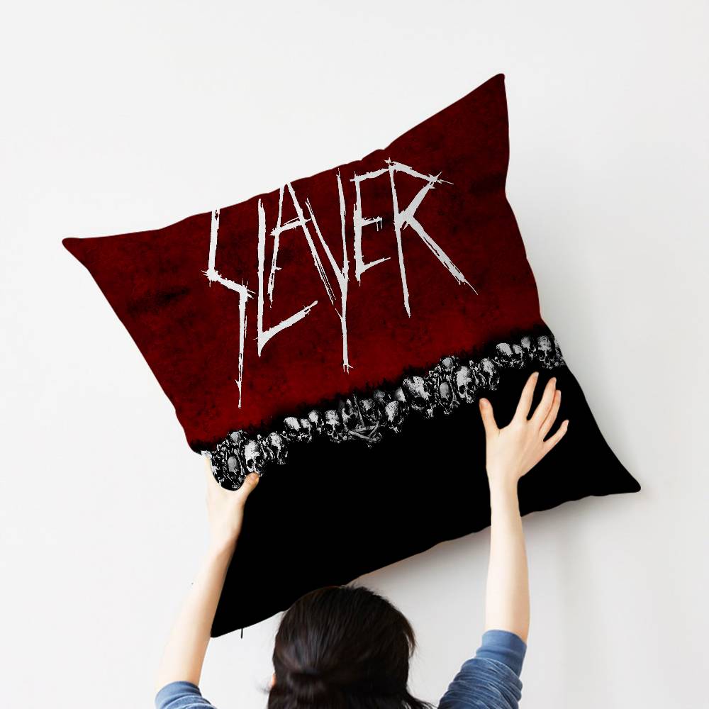 Подушка с изображением группы S-Slayer K-Kerry King 45*45см Наволочка Декоративная Наволочка для Домашней Подушки на Диван