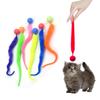 Интерактивные игрушки для кошек, щекочущий кошачий цветной прыгающий мяч, товары для животных, головоломка, дразнящая домашняя кошка, червяк, гусеница, эластичная игрушка