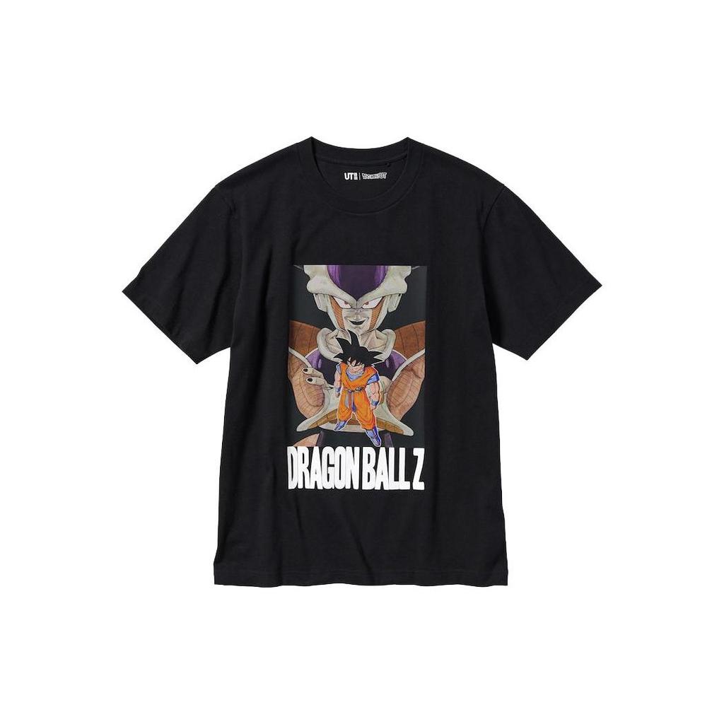 Uniqlo X Dragon Ball Коллаборация SS23 Фриза Гоку Принт Дышащая Футболка с Круглым Вырезом и Коротким Рукавом Унисекс Топы Черный 463101-09