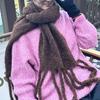 High-end Handmade Versatile Wool Blended Long Knitted Scarf Women's Autumn and Winter Wool Warm Scarf
