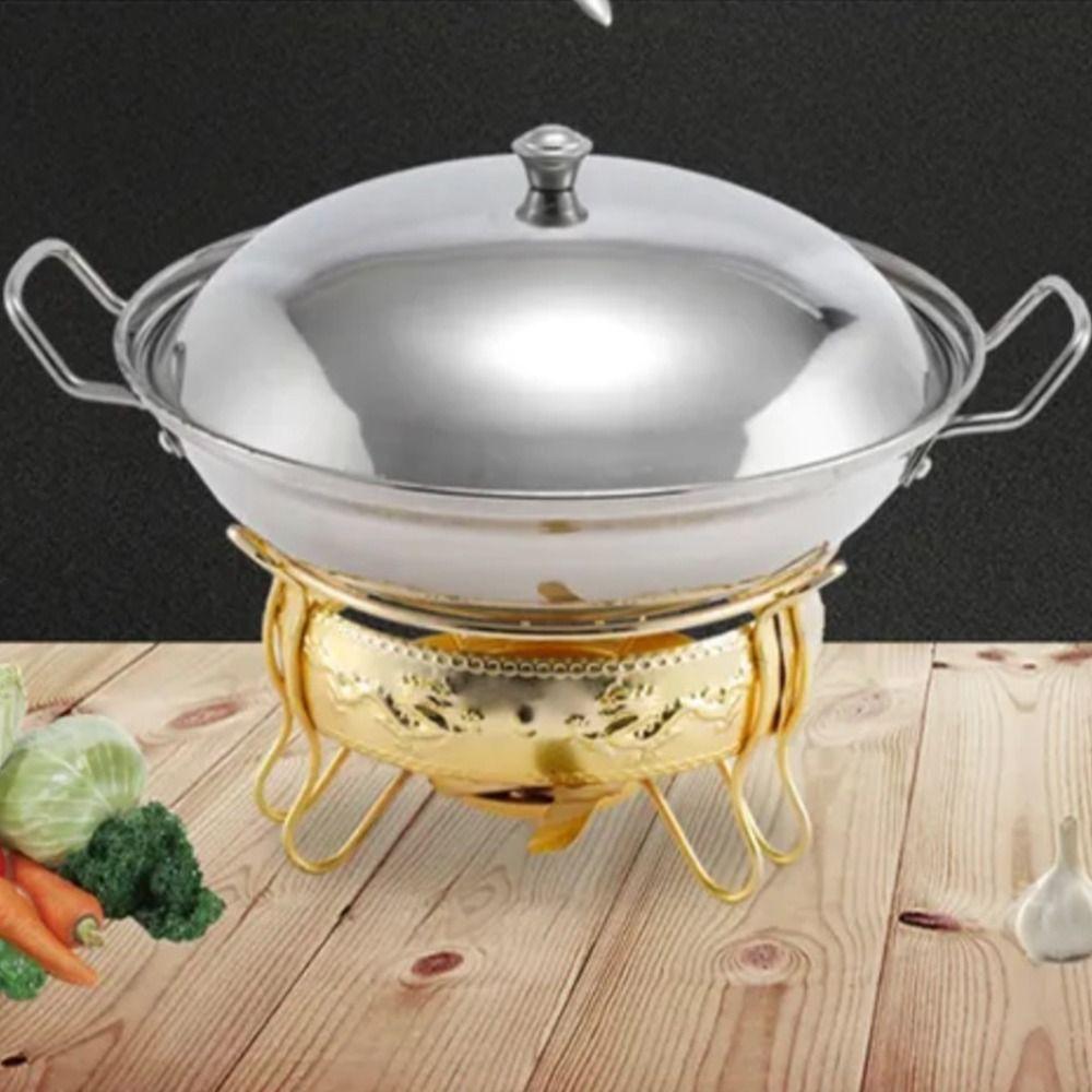 Stainless Steel Dry Boiler Round Dry Pot Alcohol Furnace Small Hotpot Pot  Induction Cooker