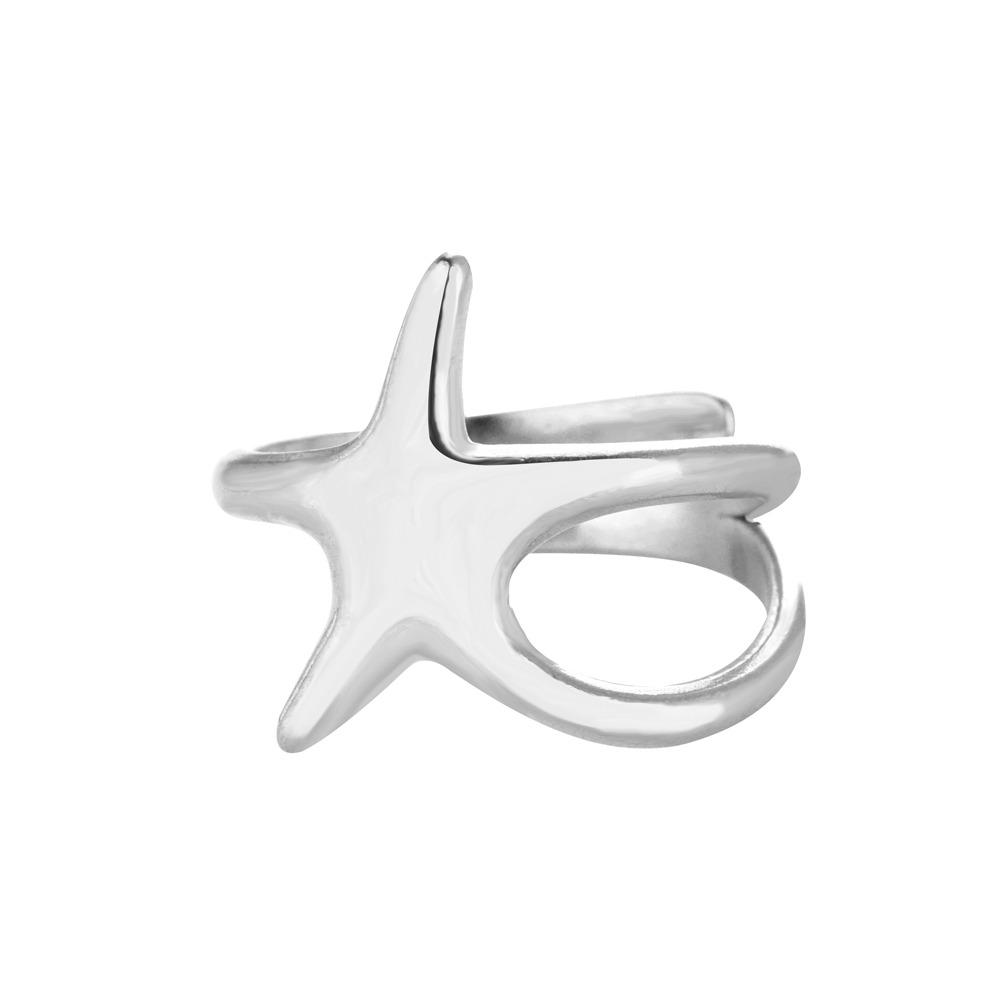 Vintage Conch Starfish Ring For Women Gold Color Stainless Steel Open Adjustable Wedding Summer Beach Party Ocean Jewelry Gift