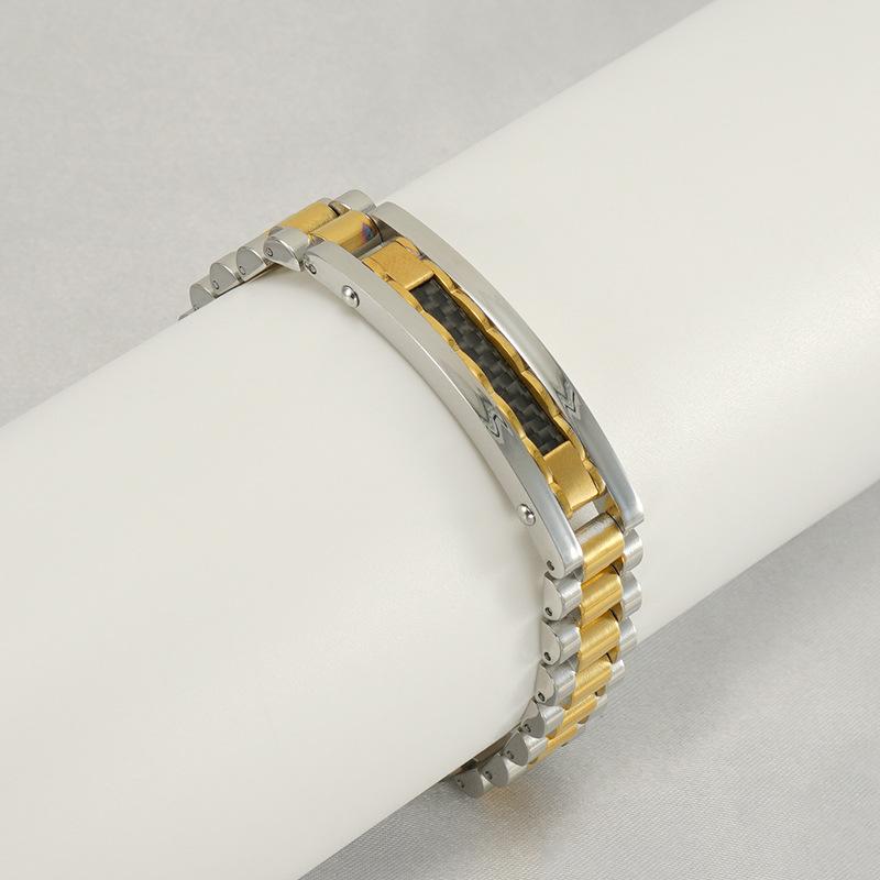 Модный мужской браслет из нержавеющей стали, персонализированная цепочка для часов, мужская бижутерия из титановой стали 18 карат