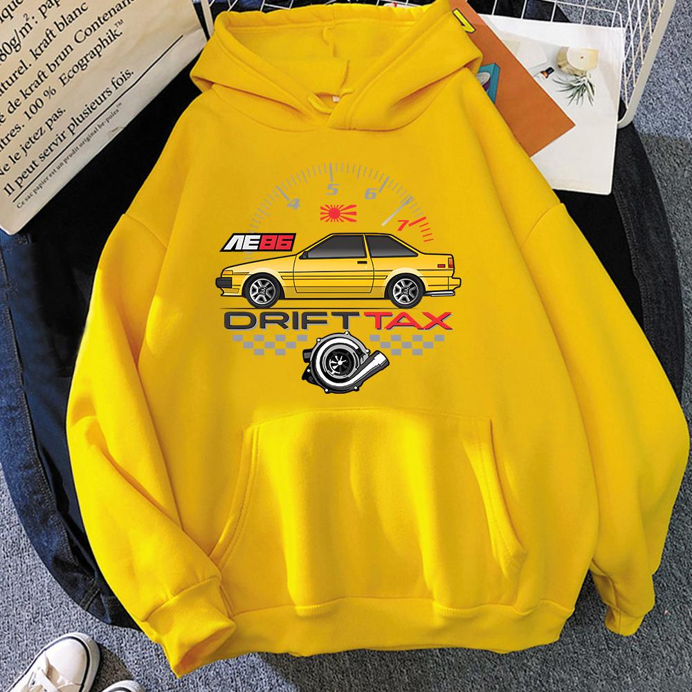 Япония Initial D AE86 Мужская мода с принтом Толстовки с капюшоном Harajuku Повседневная свободная спортивная одежда в стиле хип-хоп Мужские толстовки с капюшоном Японская уличная одежда