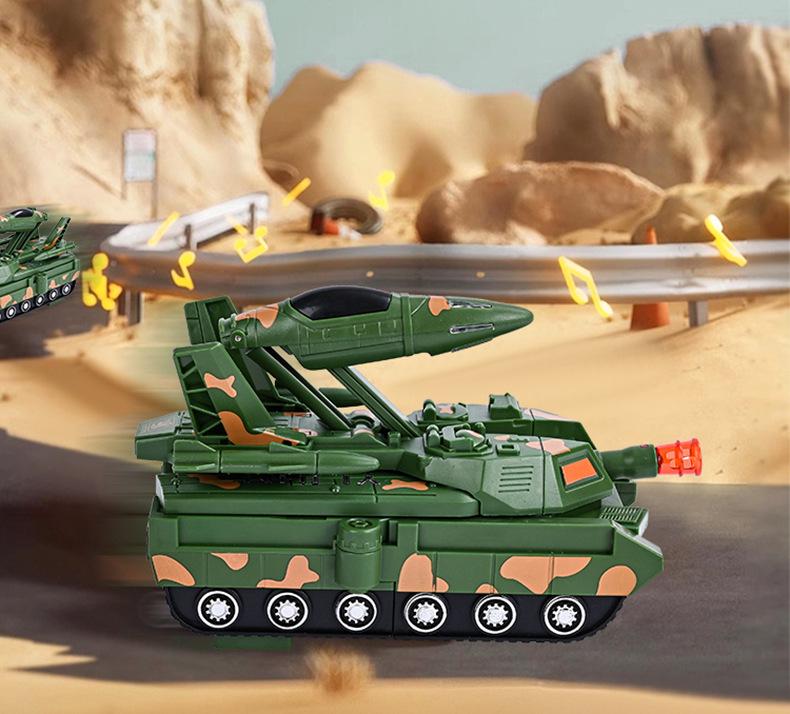 Transformable Tank Fighter Airplane Toy with Lights & Music for Kids