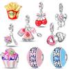 Summer New Arrivals Copper Plated Romantic Afternoon Tea Series French Fries Cake Fit Original Bracelet Niche Diy Jewelry