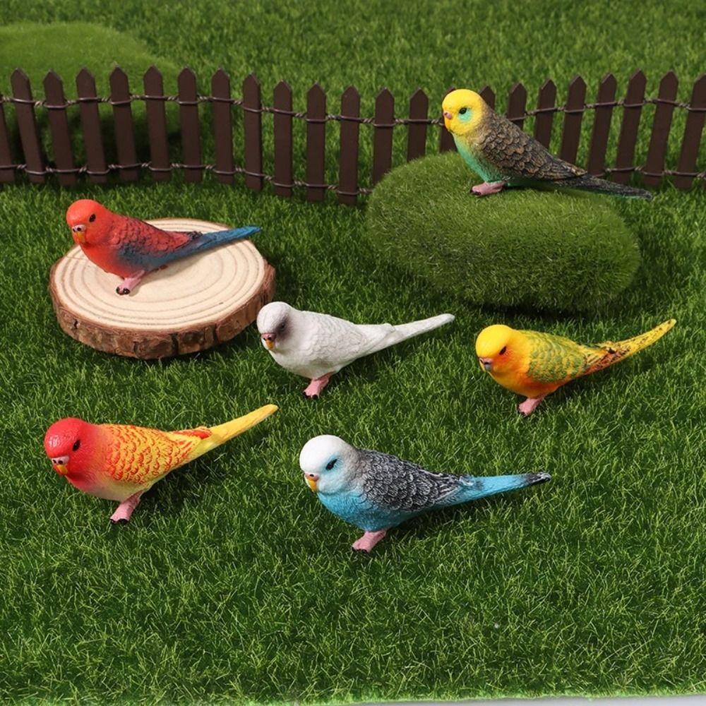 Educational Simulated Budgie Parrot Miniatures Budgerigar Toy Parrot Ornament Living Room