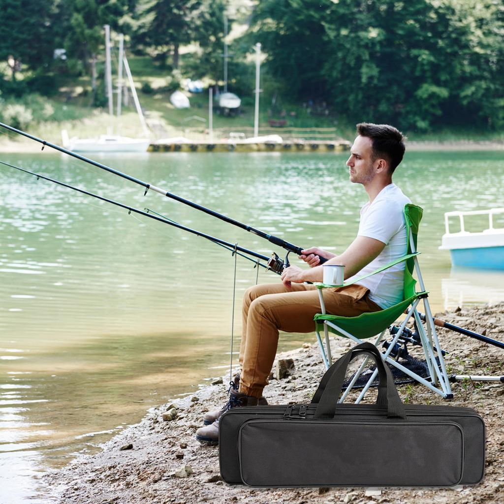 Чехол для переноски удочек и катушек, сумка-органайзер для хранения удочек для рыбалки на открытом воздухе, портативная сумка для рыболовных снастей из ткани Оксфорд