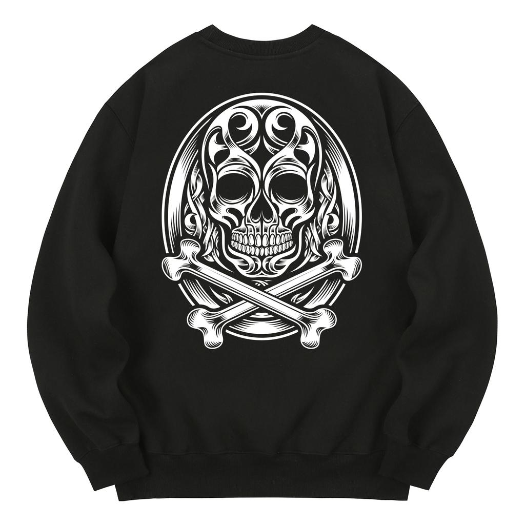 KAN6312 Kmb0021 Celtic Skull Fleece-Lined Sweatshirt - Black