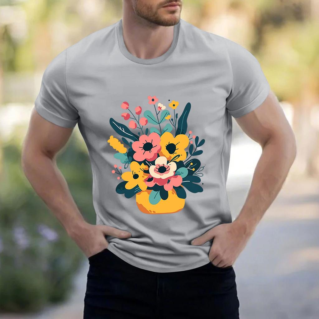 Men's Stand Collar Short Sleeve Shirt Loose Leisure Holiday Shirt Man