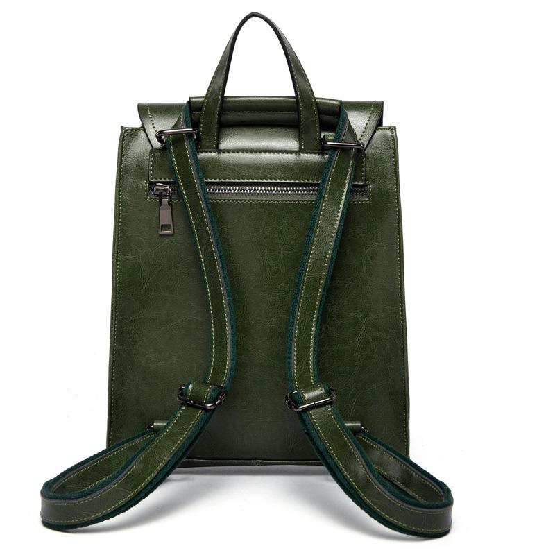 Женский рюкзак из натуральной кожи, модная сумка, вощеная масляная воловья кожа, рюкзак