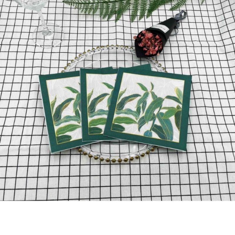 20 шт./упак. 33*33 см 2-слойные одноразовые салфетки для вечеринок с цветочным узором