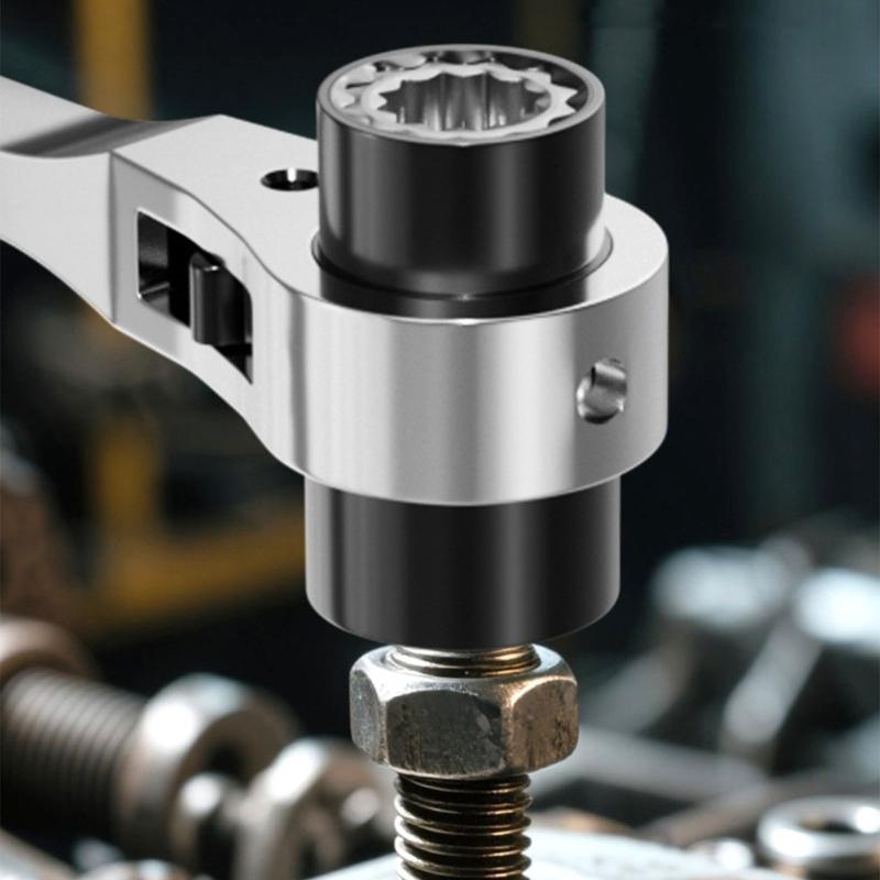 Многоразмерный трещоточный ключ с двусторонним дизайном для механиков, DIY-проектов, конструкция из коррозионностойкой стали