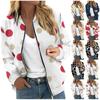 Женская верхняя одежда с длинным рукавом и принтом, повседневные топы на молнии, кардиган, рубашка, тонкая куртка для женщин