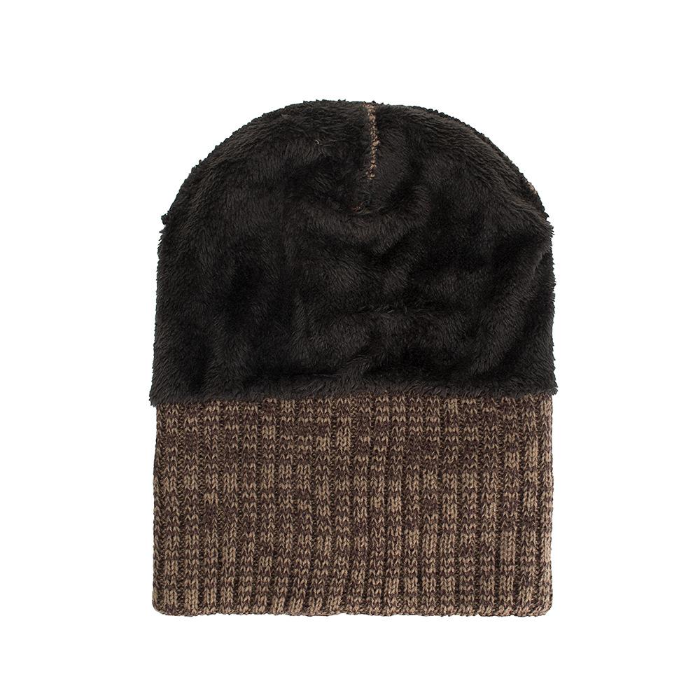 Осенне-зимняя новая бархатная двухцветная шапка-пуловер в горизонтальную полоску двойного назначения вязаная шерстяная шапка