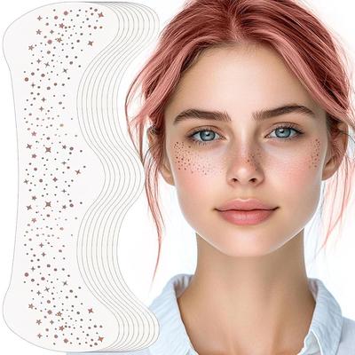 Блестящие веснушки татуировки для лица 10 золотых блесток для лица Наклейки для макияжа лица 145142, 10 шт. розово-золотые блестящие веснушки, 10 шт. розово-золотые блестящие веснушки