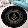 Masonic Round Carpet Freemasonry Non-slip Rug Freemason Living Room Large  All Seeing Eye S Tea Table or Chair Mat