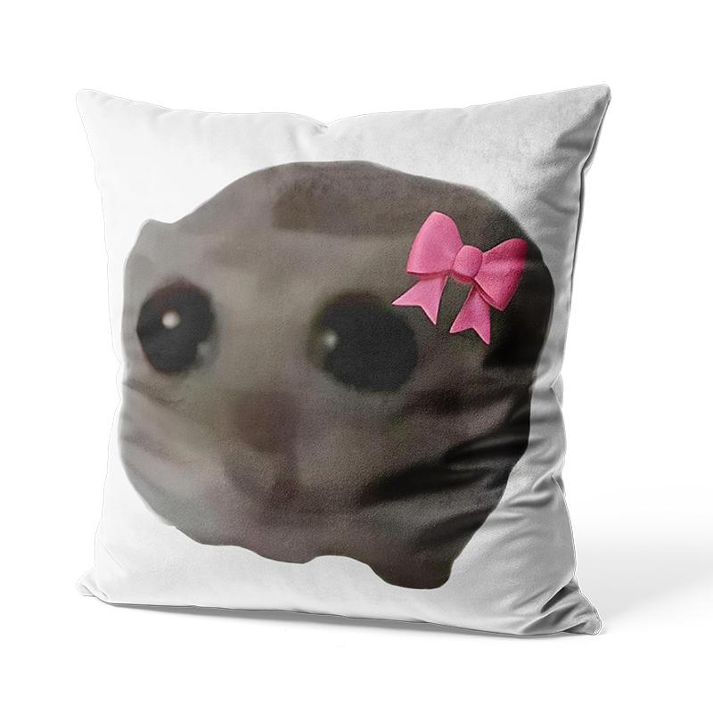 Aertemisi Sad Hamster Meme Hamster With Big Eyes Square Throw Pillow Cushion Covers Cases Pillowcases 45Cm X 45Cm