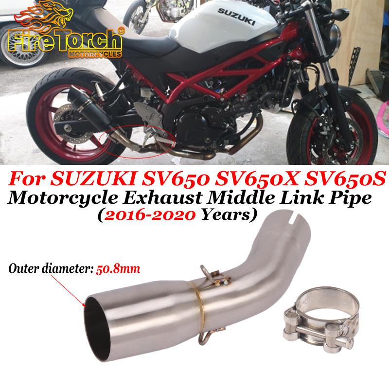 Накладной мотоциклетный выхлоп Escape Для SUZUKI SV650 SV650X SV650S SV 650 2016 2017 2018 2019 2020 Интерфейс 51 мм Средняя соединительная труба