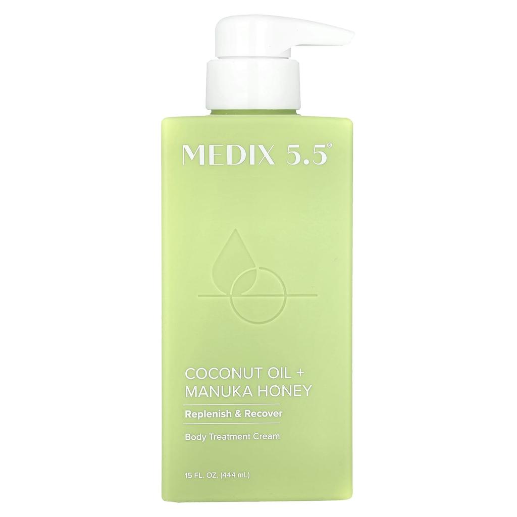 Medix 5.5 Body Treatment Cream, Coconut Oil + Manuka Honey, 444Ml(15Fl Oz)