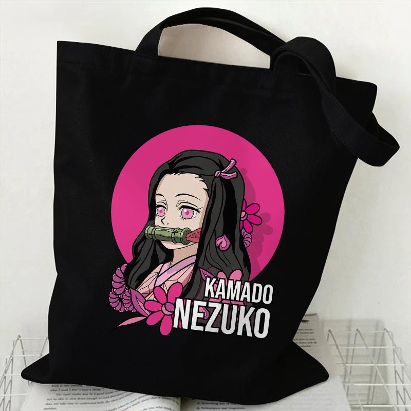 Японские мультфильмы комиксы Убийца демонов печать холщовая сумка Сумка-тоут Сумка для покупок