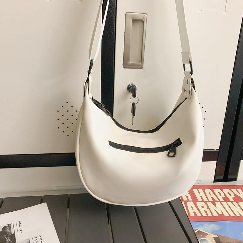 Soft Sister Bag Women'S Tide Simple Solid Color Shoulder Messenger Bag Japanese Harajuku Dumpling Bag