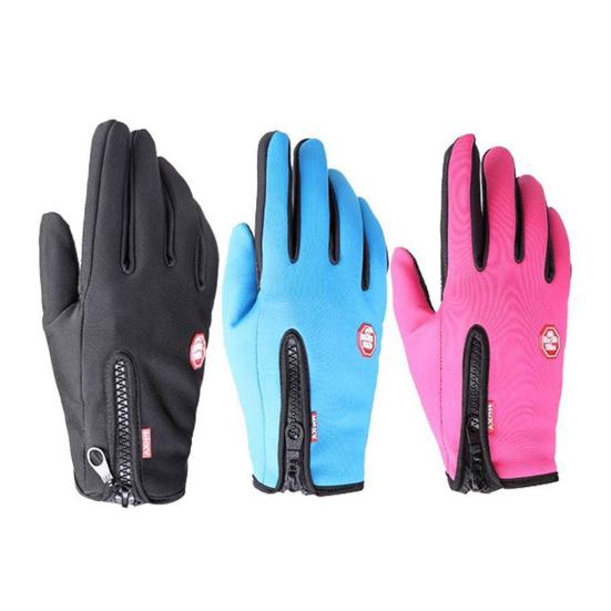 1 пара зимних перчаток, водонепроницаемые, износостойкие, противоскользящие, для велоспорта, скалолазания, на молнии, толстые, плюшевые, ветрозащитные, для сенсорного экрана на пять пальцев, для спорта на открытом воздухе, для вождения