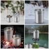 Set of 2 Stackable Camping Mugs Stainless Steel with Storage Bag Portable Coffee Cup with Foldable