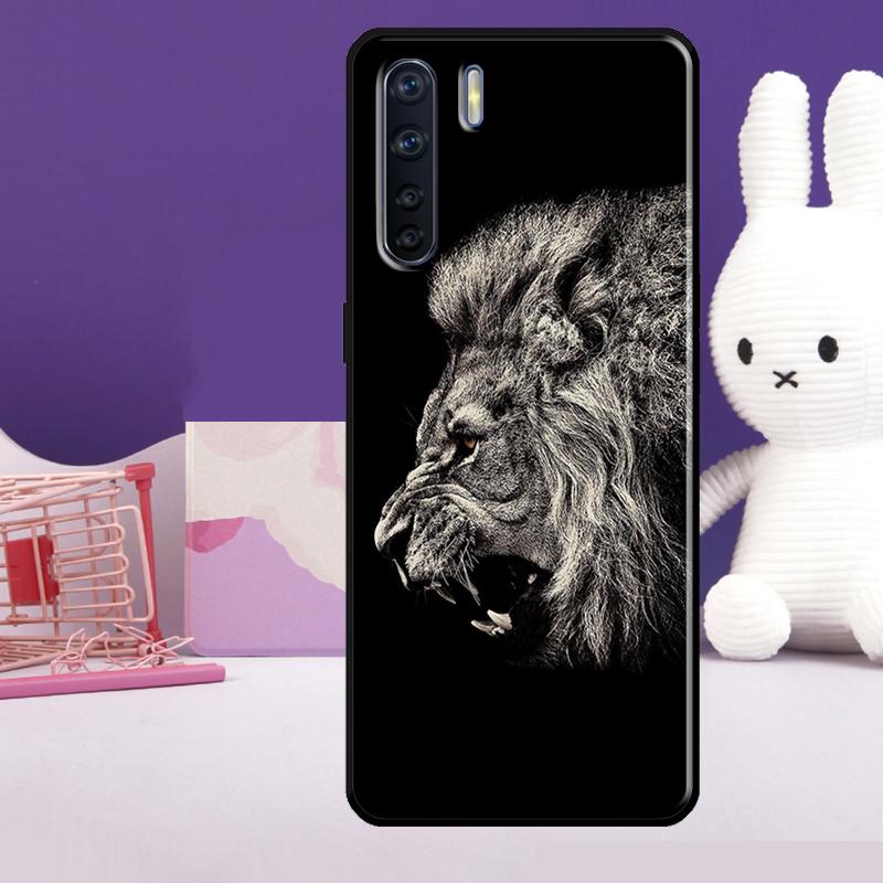 Чехол-животное Лев для Oppo A57 A77 A76 A16 A96 A17 A18 A60 A80 A40 A38 A58 A78 A98 A94 A74 A54 A15 A5 Pro