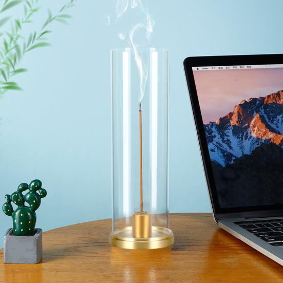 Подставка для благовоний с прозрачной крышкой, держатель для аромапалочек, поднос для сбора пепла, для дома