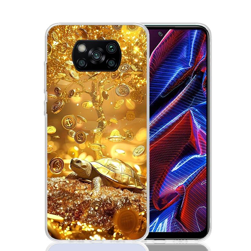 Чехол для телефона с принтом «Золотой узор» для Xiaomi Poco X7 X6 X5 Pro F7 Ultra Redmi 15C 15 13 13C 12 12C 10 10A 10C 9 9A 9C 9T Cov