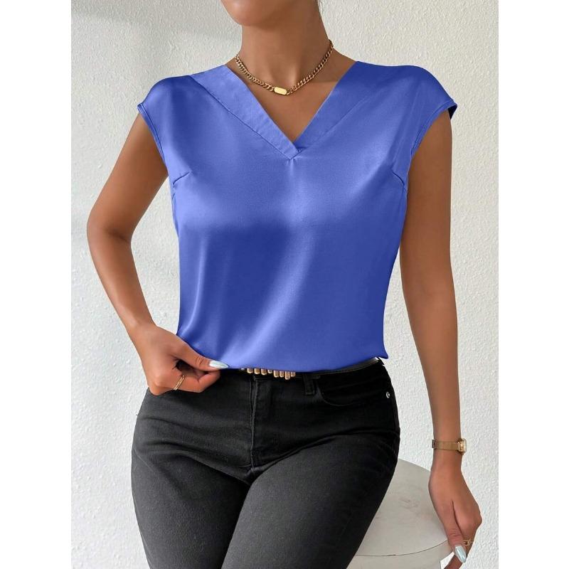 Women's Summer New Party V Neck Casual Short Sleeved Top