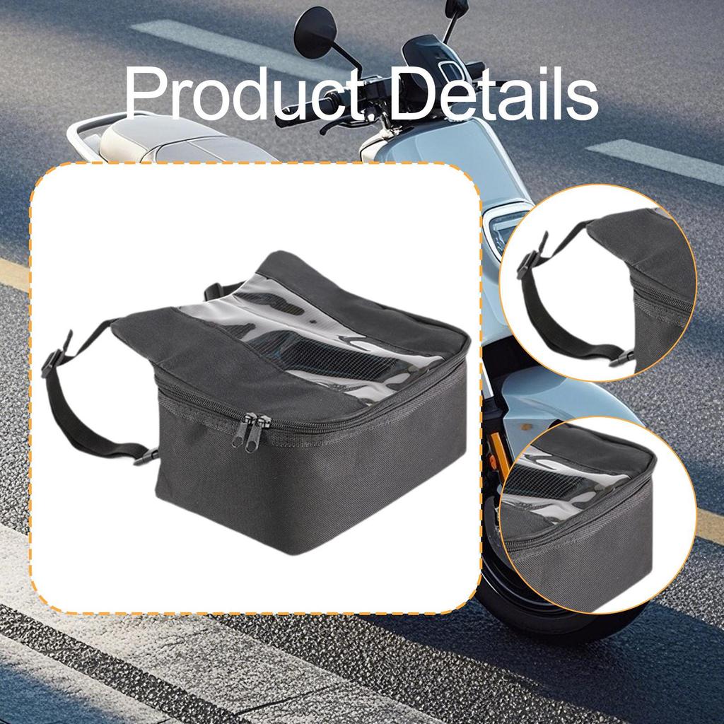 Front Bag Motorcycle Handlebar with Rain Cover Rainproof Universal Saddlebag for