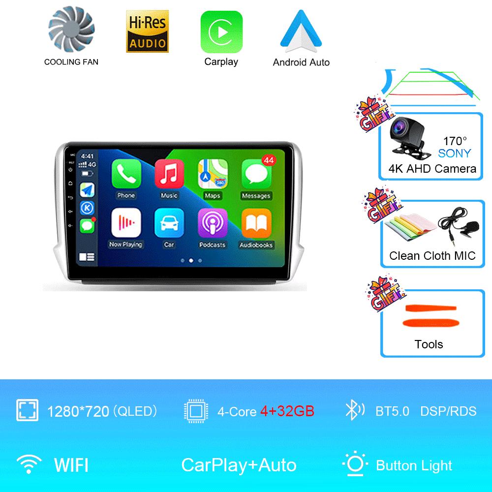 Автомагнитола Android 14 2 Din Видео Для Peugeot 2008 208 Мультимедийная система 2012 - 2018 GPS-навигация Авторадио WIFI 4G FM Carplay