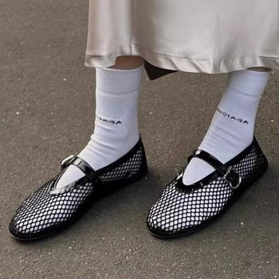 Весна Осень Ins Стиль Легкие Сетчатые Воздухопроницаемые Брендовые Дизайнерские Туфли На Плоской Подошве 2024new Повседневные Платья С Пряжкой Для Вечеринок Женские Сандалии